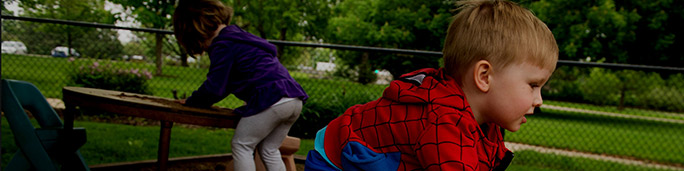 Kids playing a playground